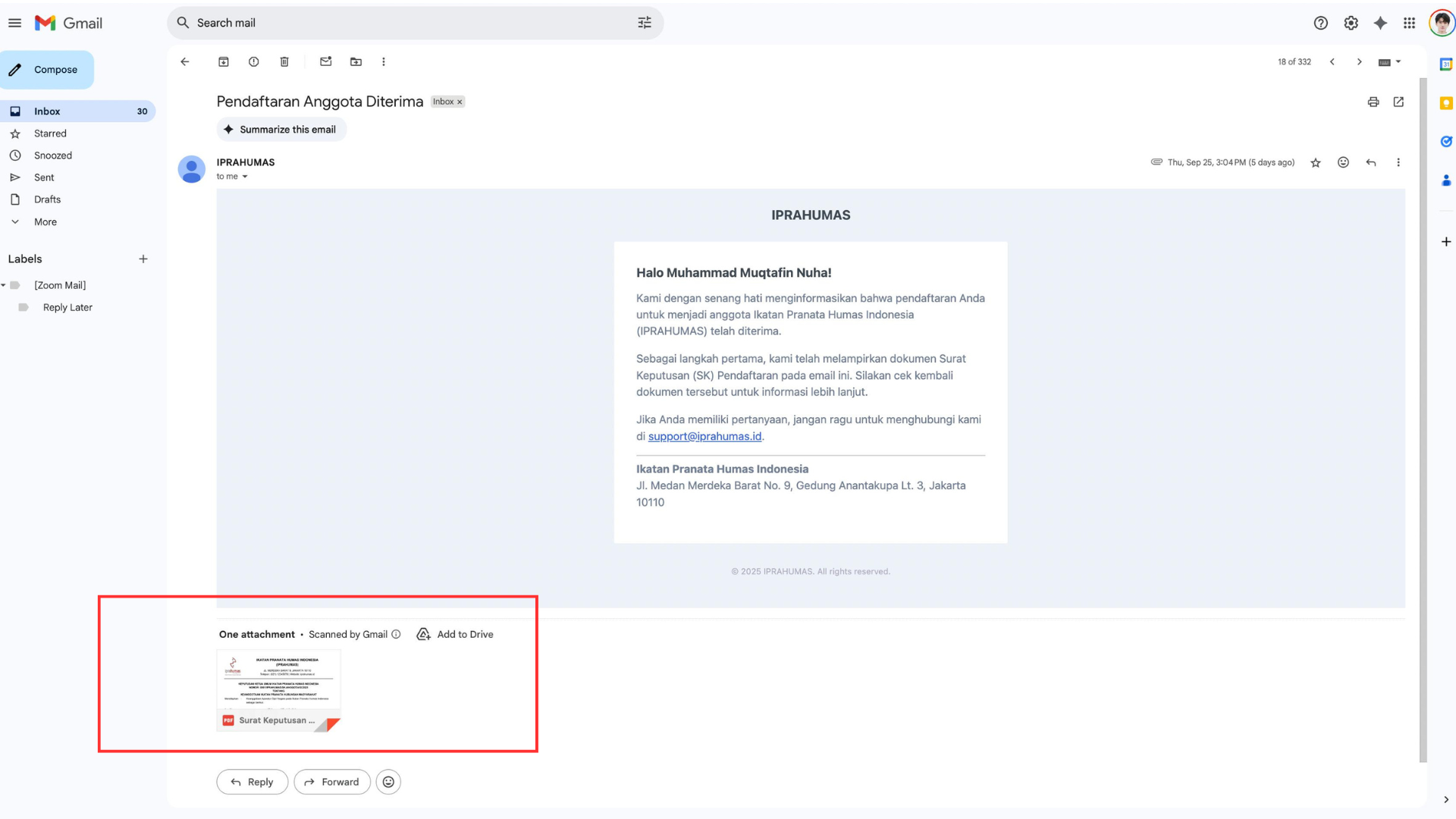 Pendaftaran Disetujui